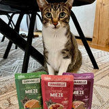 Sanabelle Freshe Mieze - Mixtray | 10 x 100g Mixpack | 4 lahodné druhy krmiva pro kočky k vyzkoušení | Mokré krmivo pro kočky v páře, stejně jako čerstvě uvařené