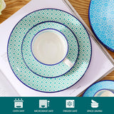 Porcelánová kávová sada Vancasso Macaron, 12dílný barevný kávový servis pro 4-12 osob, sada šálků, včetně šálků na kávu, podšálků a dezertních talířků