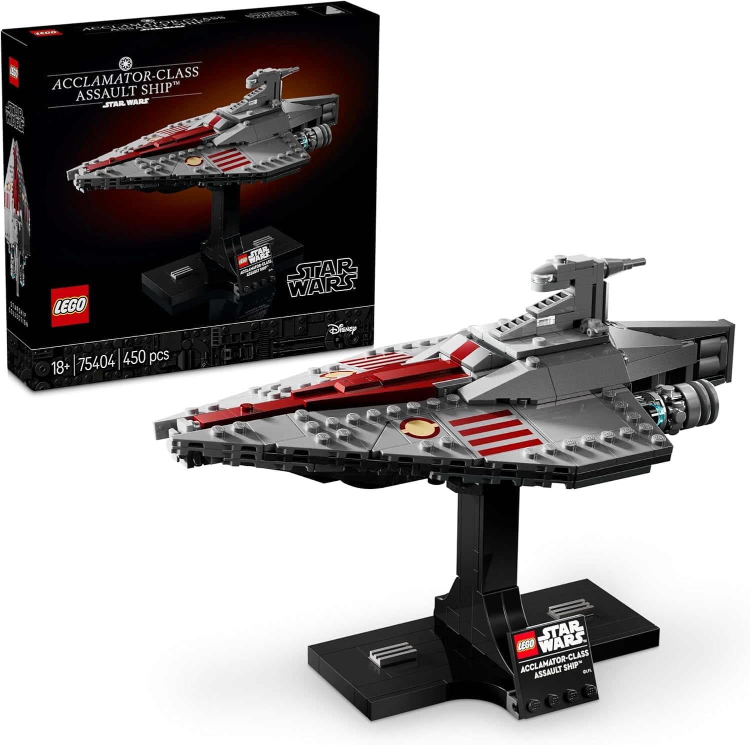 LEGO Star Wars 75404 Útočná loď třídy Acclamator z Attack of the Clones - Hvězdná loď ke sbírání, stavění a vystavení - Stavebnice Fantasy - Dárek pro dospělé a dospívající fanoušky Stavebnice Besuche den LEGO-Store Výchozí název