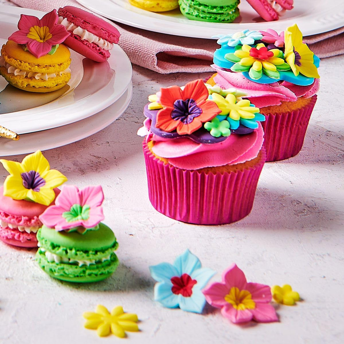 Potravinářské barvivo Funcakes Gel Powder Pink: Vysoce koncentrované potravinářské barvivo na těsto, krém, fondán, marcipán, pečivo, snadné dávkování, jednotlivé kapky pro vytvoření zářivých barev, Halal, 30 g