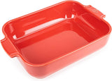 Peugeot Appolia Rechteckige Auflaufform Mit Griffen, Keramik, Schiefer / Grau, 7,2X31X21,7 Cm, Fassungsvermögen: Ca. 2 L, 60060 Formy a plechy na pečení Naty Shop Rot