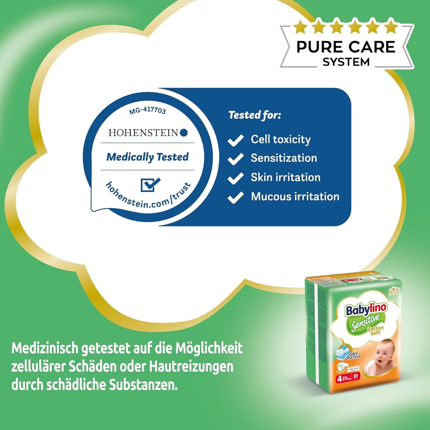 Dětské plenky Sensitive vel. 4, Maxi (8-13 kg), 20 kusů