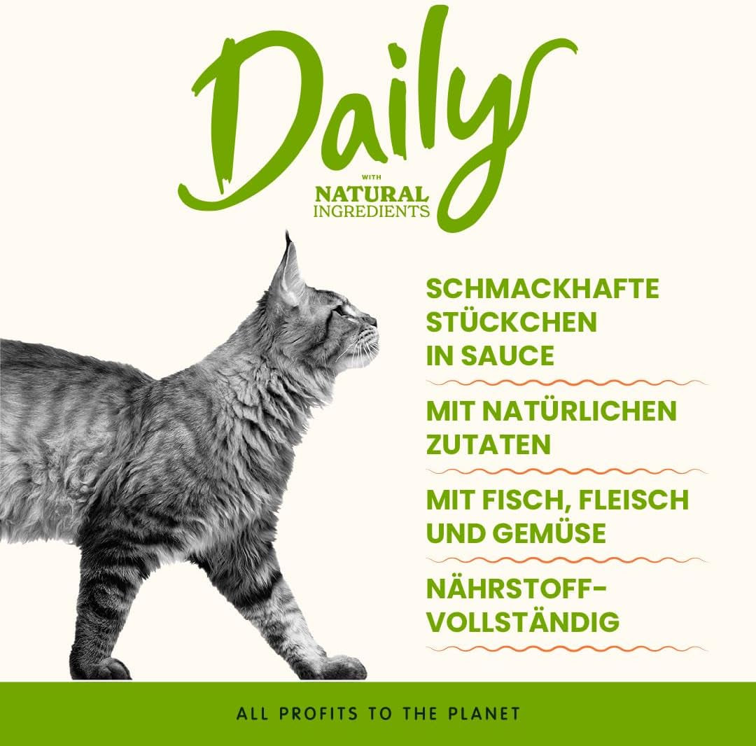 Almo Nature Daily - Mokré krmivo pro kočky - tuňák a losos - 70 g, balení 30 ks