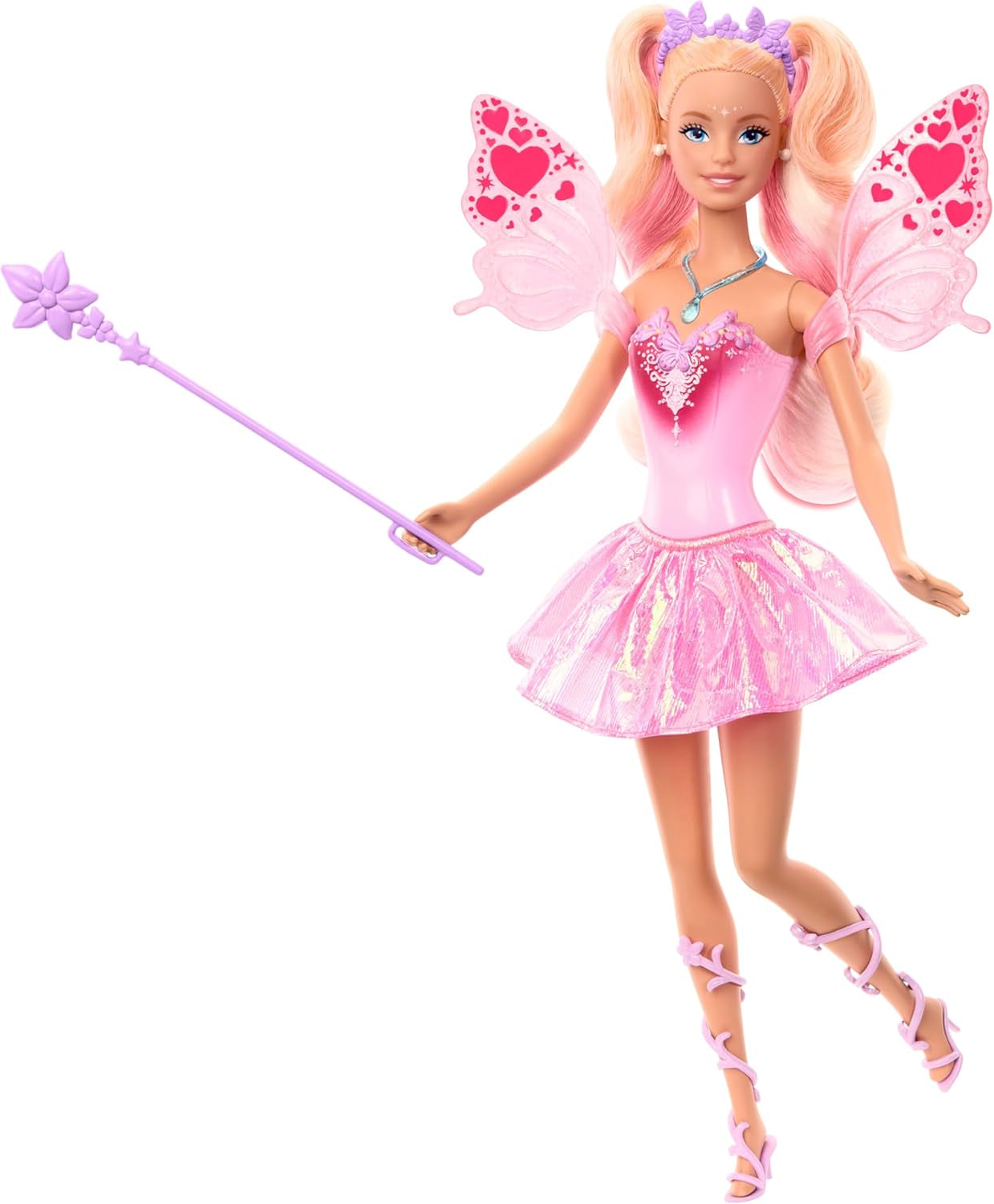Mattel Barbie víla s hůlkou a módními doplňky, fantastický motiv s křídly a oblečením měnícím barvu, JCP76, [vícebarevné] Naty Shop Dolls Výchozí název