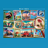 Trefl - Easypiece Puzzle : Známky - 300 dílků - Velké dílky, Snadné puzzle, Pro dospělé a děti od 10 let Puzzle Naty Shop