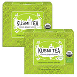 Kusmi Tea - Balení 2 ks - Jasmínový zelený čaj - Bio Jasmínová směs zeleného čaje - 100% Bio zelený čaj - Lze konzumovat teplý i studený - 2X20 čajových sáčků