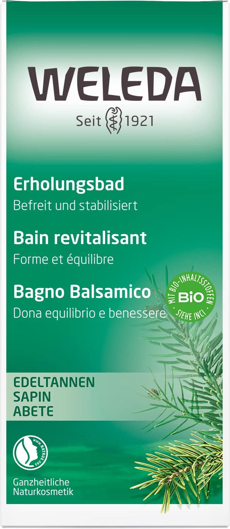WELEDA, přírodní kosmetika Bio Bath Essence s esenciálními oleji ze smrku a jedle bělokoré pro relaxaci a péči, koupelová přísada pro vnitřní sílu, 200 ml Sprcha a koupel Naty Shop