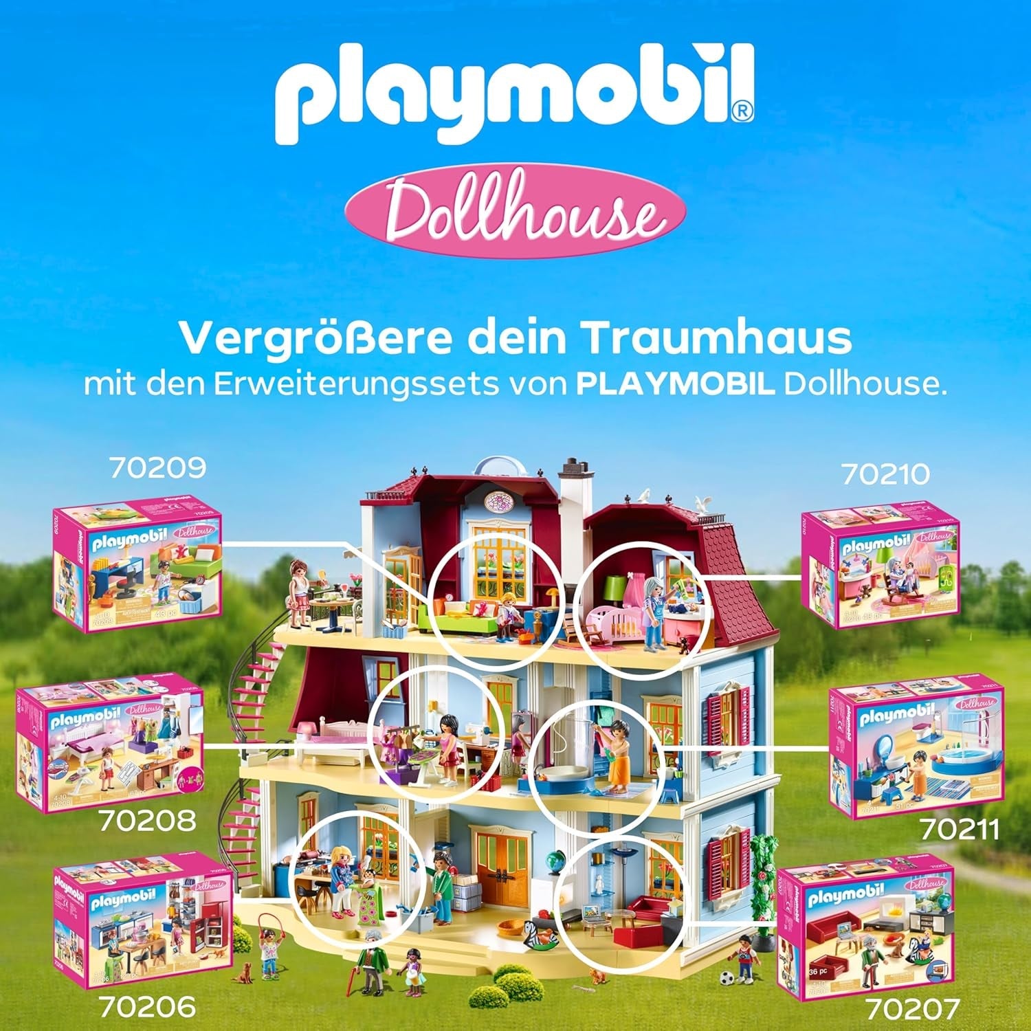 PLAYMOBIL Domeček pro panenky 70209 Pokoj pro mládež s figurkou dívky a doplňky, věk 4+