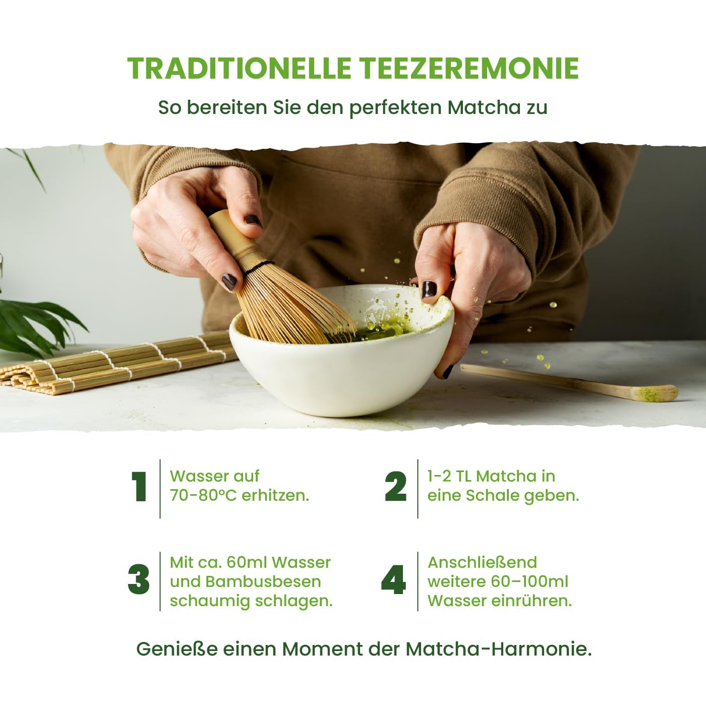 Monte Nativo Ceremonial Matcha Powder (40 g) - ideální pro matcha čaj, latté a smoothies - zelený čaj z Japonska - ceremoniální kvalita, v kovové krabičce - 100% čistý, bez lepku, jemně mletý