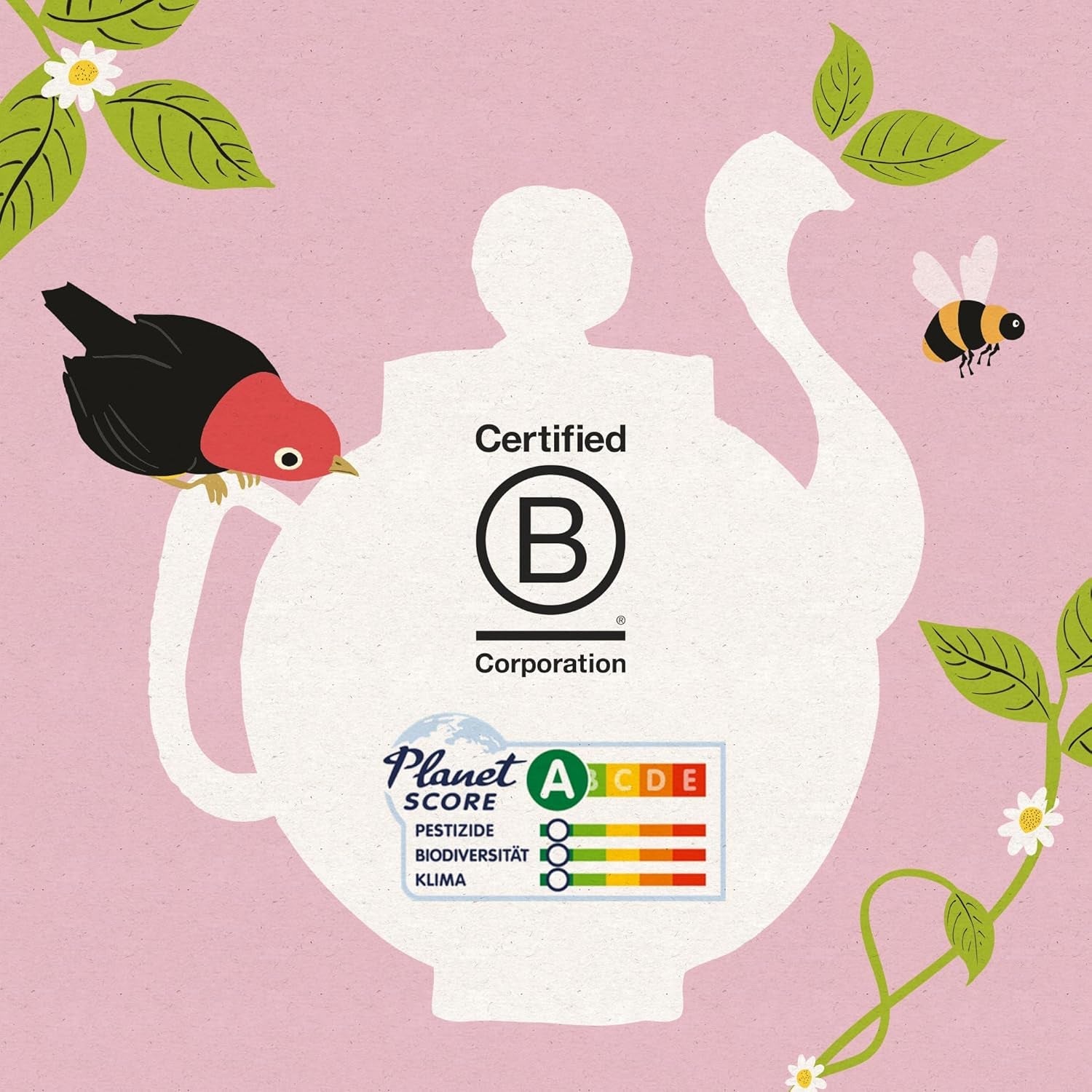 Cupper Bio ovocný čaj Brusinka Malina | Malinový čaj | 250 nebělených čajových sáčků | Velké balení | Ideální do kanceláře | Ekologické | Fair trade
