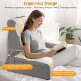 Velký polštář na čtení s odnímatelnou oporou krku a područkami, zádový polštář do postele, ergonomický zádový polštář s paží, kapsou a pratelným potahem na čtení a sledování televize.
