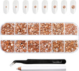 Beadsland 2500 ks Glas Nailart Strasssteine ​​​​Kristall Flatback Edelsteine ​​Runde, ​​Für Handwerk Gemischt 8 Größen SS4 ~ SS30 Mit Picking Pinzette Und Stift (Kristall Weiss)