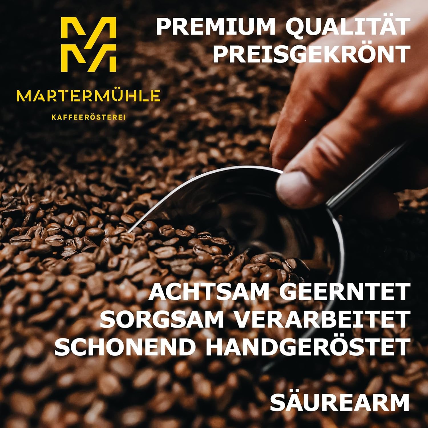 Espresso Martermühle Cioccolato 500g Strong | Arabica/Robusta | Příchutě: Makadamové ořechy, mléčná čokoláda | Světle pražená celá zrna espressa, nízká kyselost