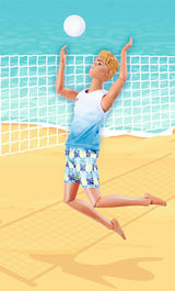 Steffi Love Beach Kevin, Kevin v plavkách s tričkem a volejbalovým míčem, plně pohyblivá, 30 cm hrací panenka, od 3 let, bílé Naty Shop Dolls