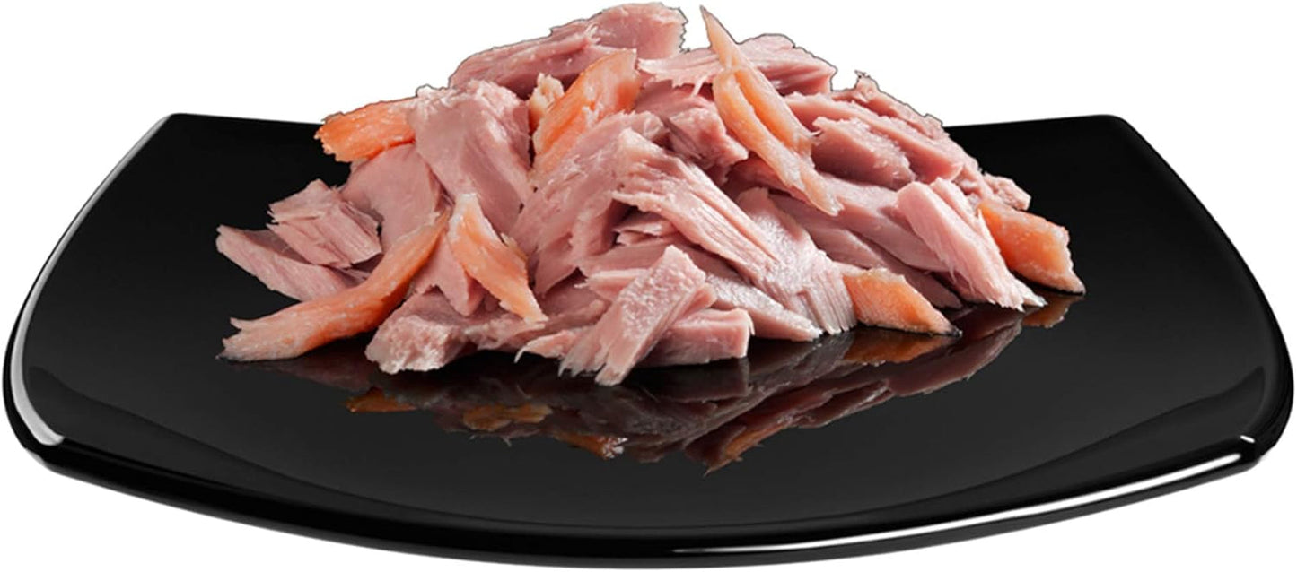 GimCat ShinyCat Fillet - Krmivo pro dospělé kočky se 100% filetem - Bez přidaného cukru, bez lepku - Tuňák s lososem - 1 plechovka (1 x 70 g)