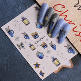 JMEOWIO Nálepka na nehty Glitzer Weihnachten 10 Blatt Nálepka na nehty Selbtklebend Nagelaufkleber Schneeflocken Zimní dekorace Nageldesign Zubehör