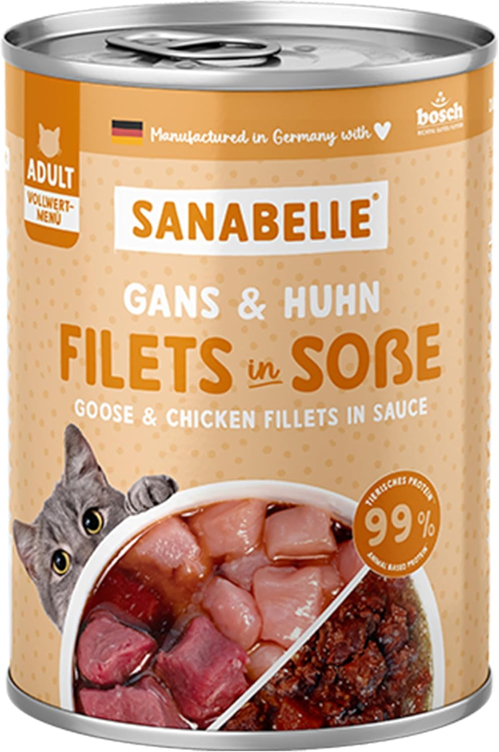 Sanabelle Gourmet Mokré krmivo v hrnci s husou a kuřecím masem | 6 x 380 g | 2,28 kg