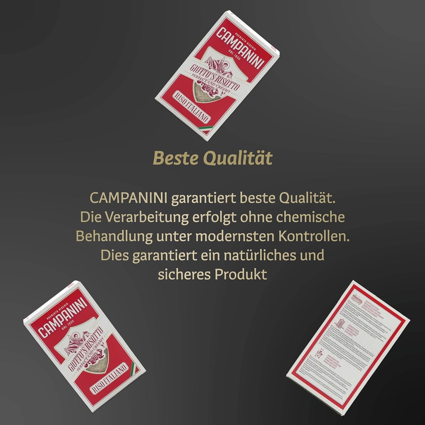 Originální rýže na rizoto | Campanini rýže na rizoto | 1000 g | z Itálie | Rizota a polévky