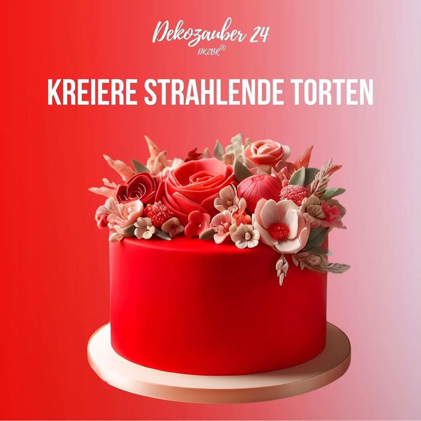 Dekozauber 24 červená potravinářská barva, gel, 30 g, veganská, bez cukru, vysoce koncentrovaná, červená potravinářská barva na fondant, máslový krém, nápoje a další