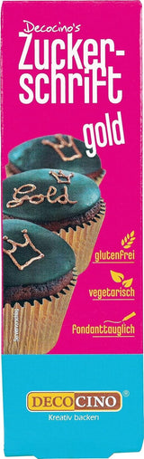 Nápisy s červeným cukrem Decocino - Nápisy potravinářské barvy - Praktická tuba na etiketování fondánu a polevy - Pečicí ozdoby na dorty, dorty a cupcaky! (balení 2 ks)