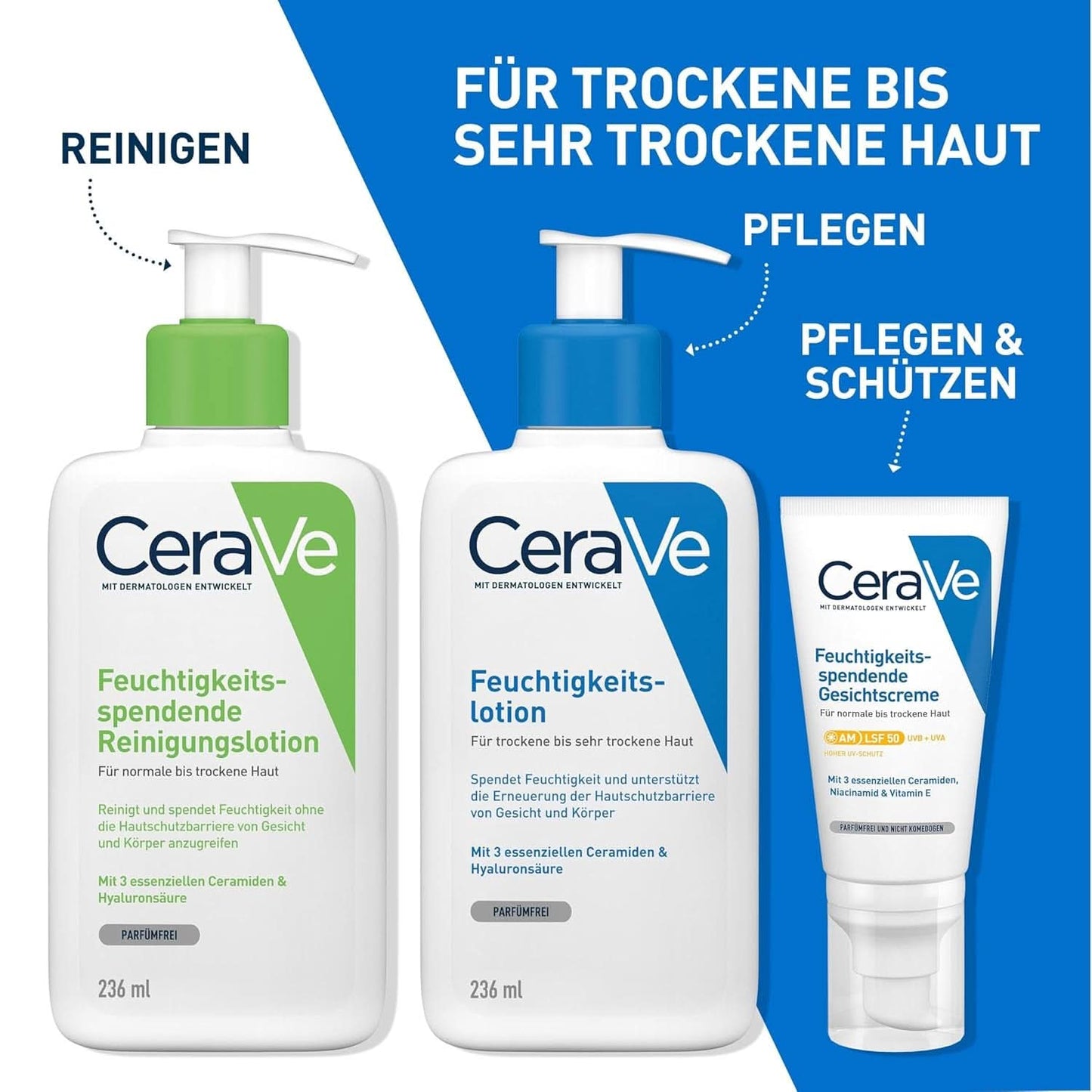 Cerave tělové mléko s dávkovací pumpičkou, vhodné pro atopickou dermatitidu a suchou až velmi suchou pokožku, 236 ml Kosmetika a kosmetika Naty Shop