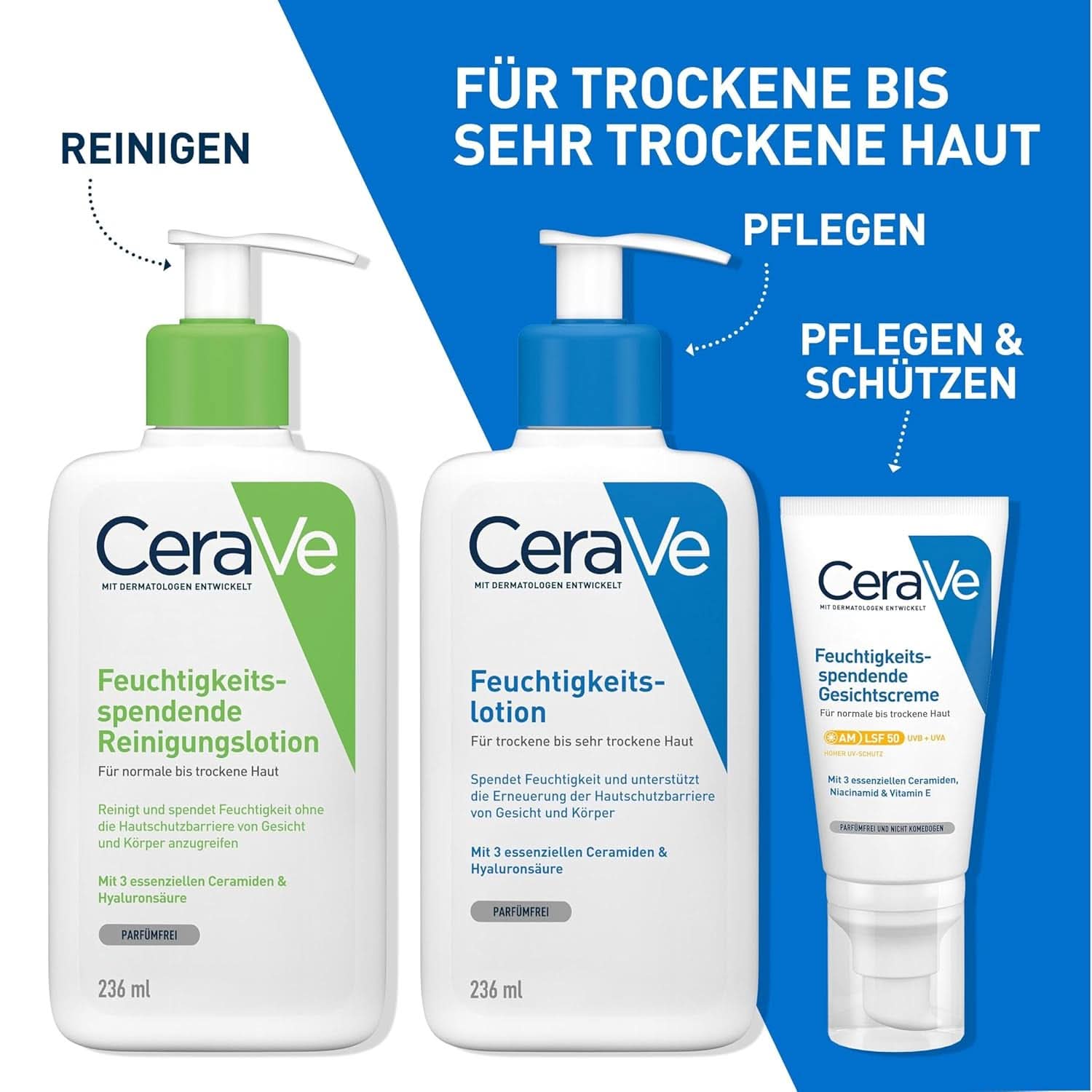 Cerave tělové mléko s dávkovací pumpičkou, vhodné pro atopickou dermatitidu a suchou až velmi suchou pokožku, 236 ml Kosmetika a kosmetika Naty Shop