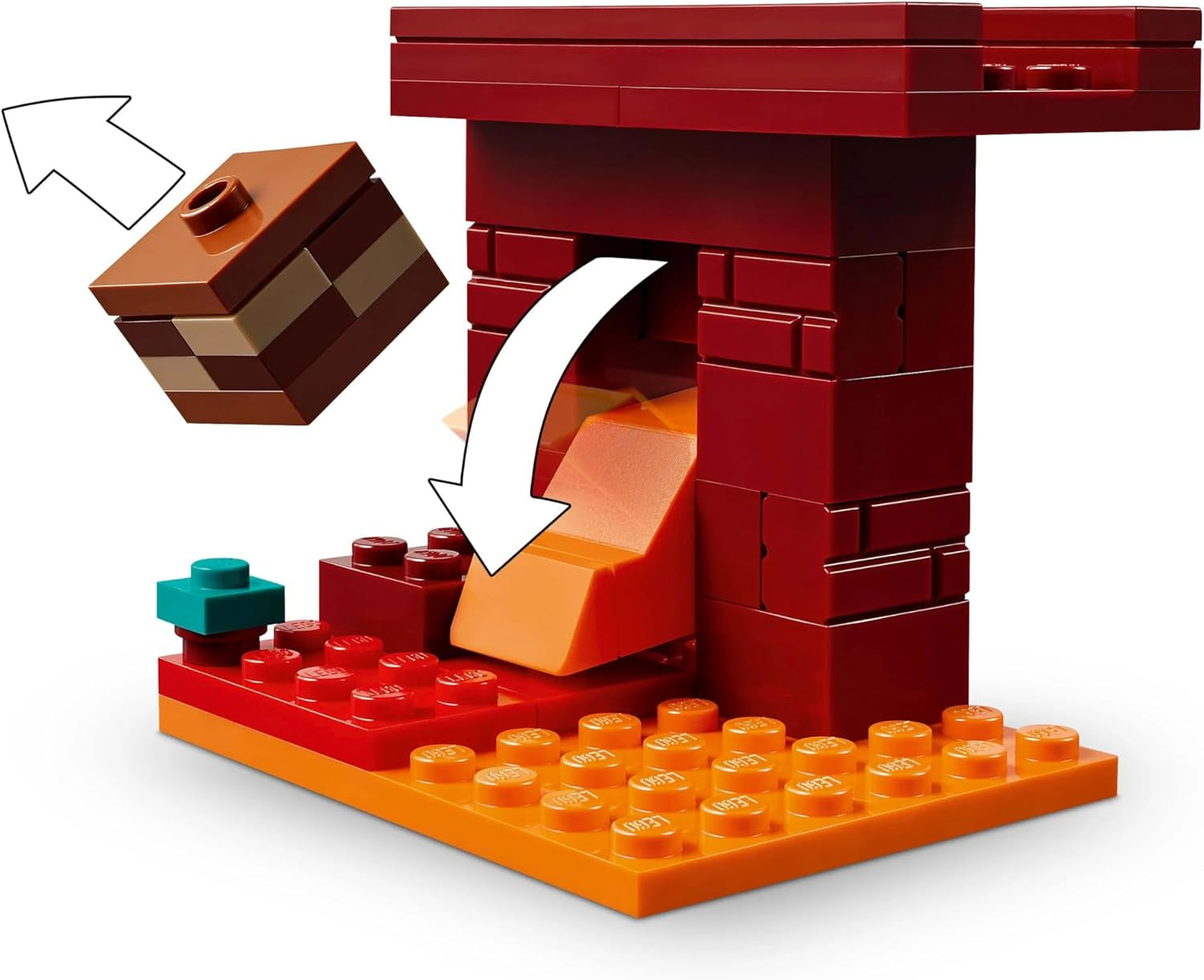 LEGO Minecraft Lava Duel of the Deep, Hračka pro fanoušky videoher, Pevnost s minifigurkami včetně Alex, Skeleton Wither, Lohe a Strider, Dárek pro dívky a chlapce 6 let staré 21266 Stavebnice Beuche den LEGO-Store
