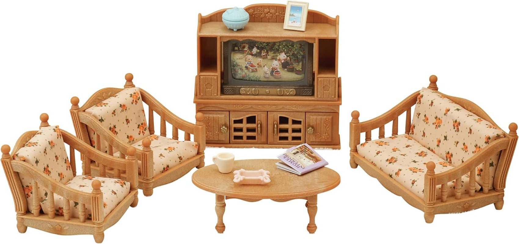 5716 Městský dům s podkrovím - Domeček pro panenky a L5339 Venkovský dům Obývací pokoj - Nábytek do domečku pro panenky, 30 x 50 cm, 1 kus (1 balení), vyrobený z plastu