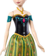 Panenka Mattel Disney Frozen Singing Anna – úryvek písně 30 sekund, klasický zámek, odepínatelná měkká sukně, rozčesatelné vlasy, pro děti od 3 let, německá verze, HMG41