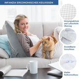 Polštář s nastavitelným klínem, Polštář na čtení z pěny s vysokou hustotou a nákrčníkem pro postel a pohovku, Ergonomický podložní klín pro spánkovou apnoe, polštář na nohy, polštář na záda pro čtení, hraní her nebo sledování televize