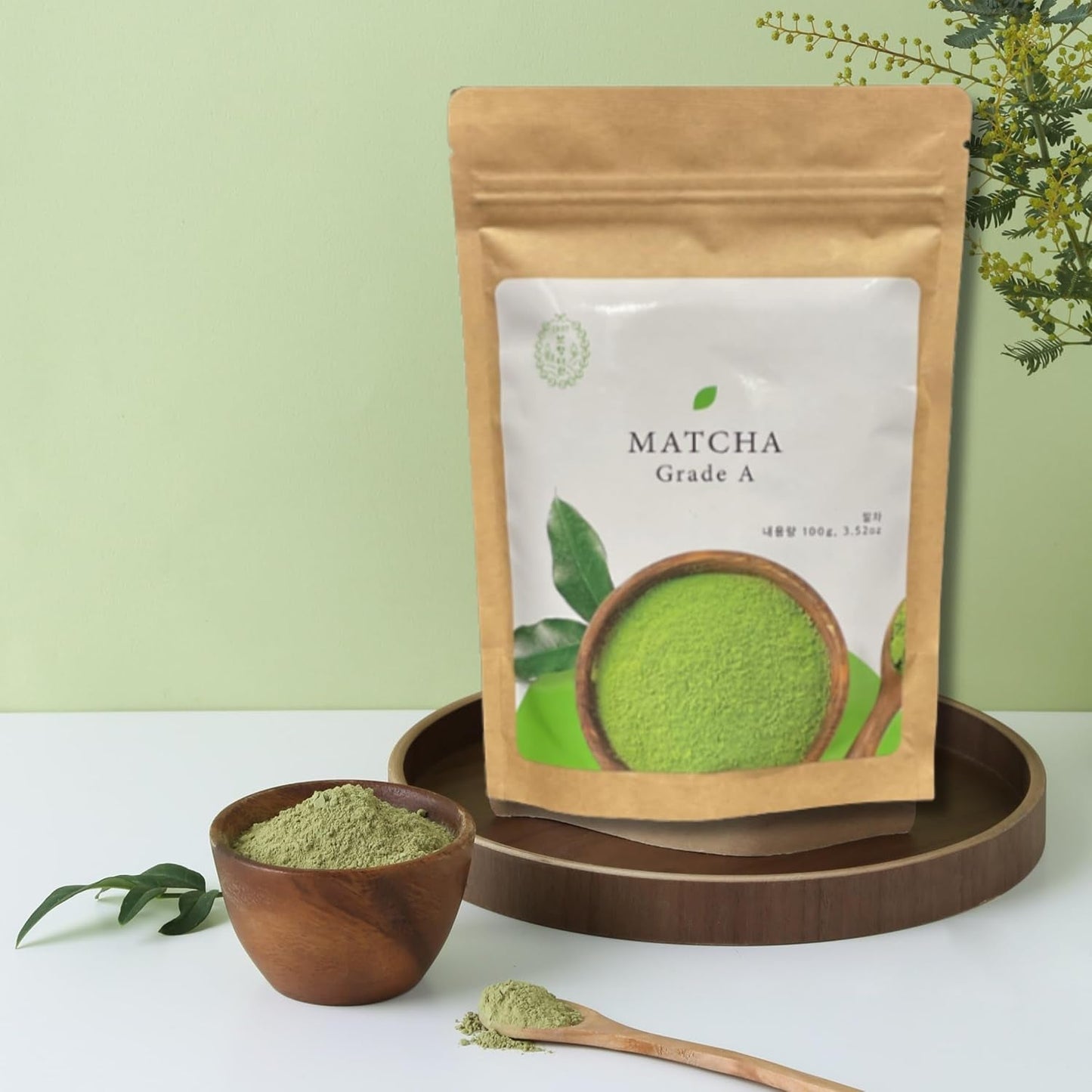 Bohyang Garden Matcha Powder 100g – prémiový zelený čaj z Jižní Koreje | Jemně mletý a bohatý na tradice | Pro latte, smoothie, pečení a rituály osobní péče | Matcha prášek v uzavíratelném sáčku