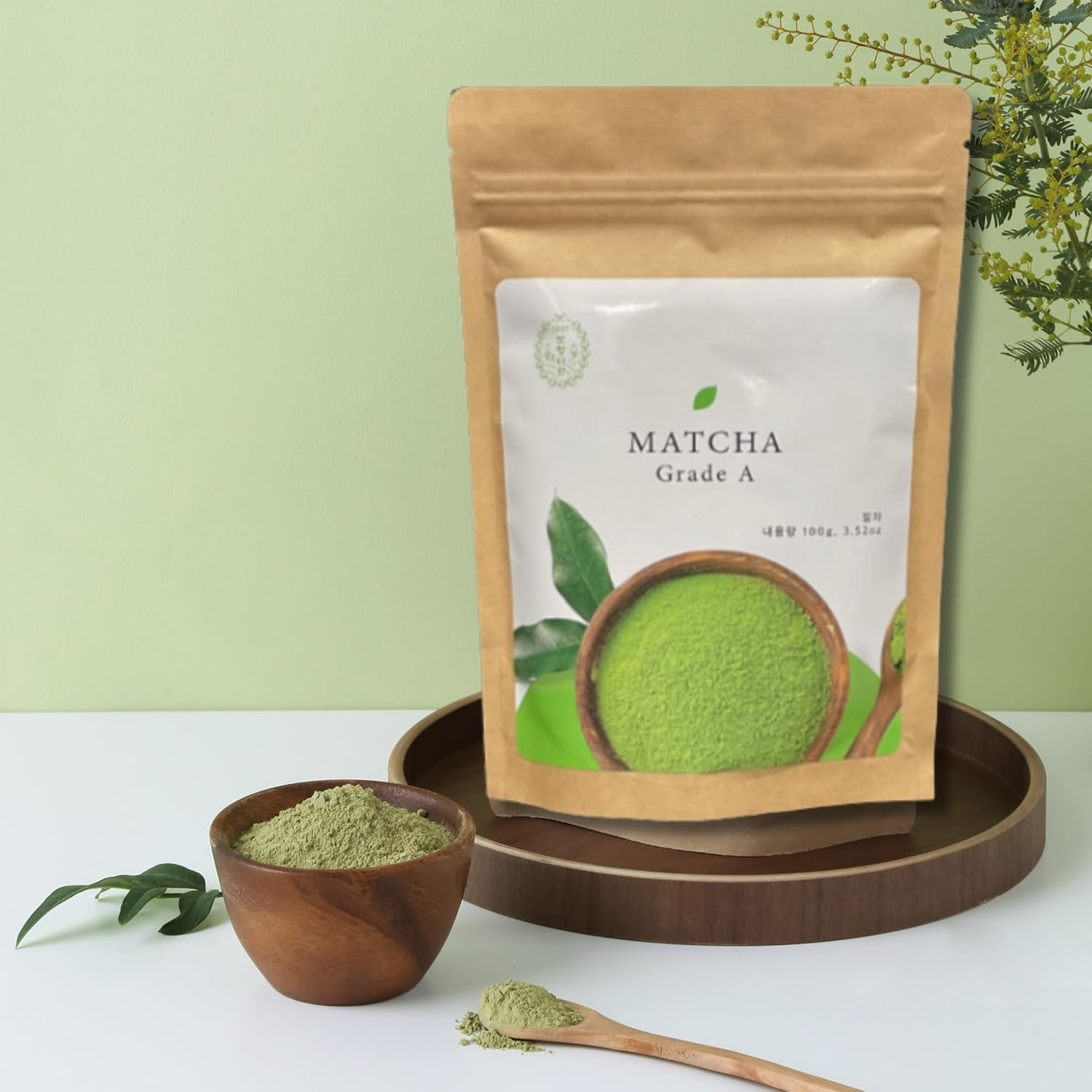 Bohyang Garden Matcha Powder 100g – prémiový zelený čaj z Jižní Koreje | Jemně mletý a bohatý na tradice | Pro latte, smoothie, pečení a rituály osobní péče | Matcha prášek v uzavíratelném sáčku