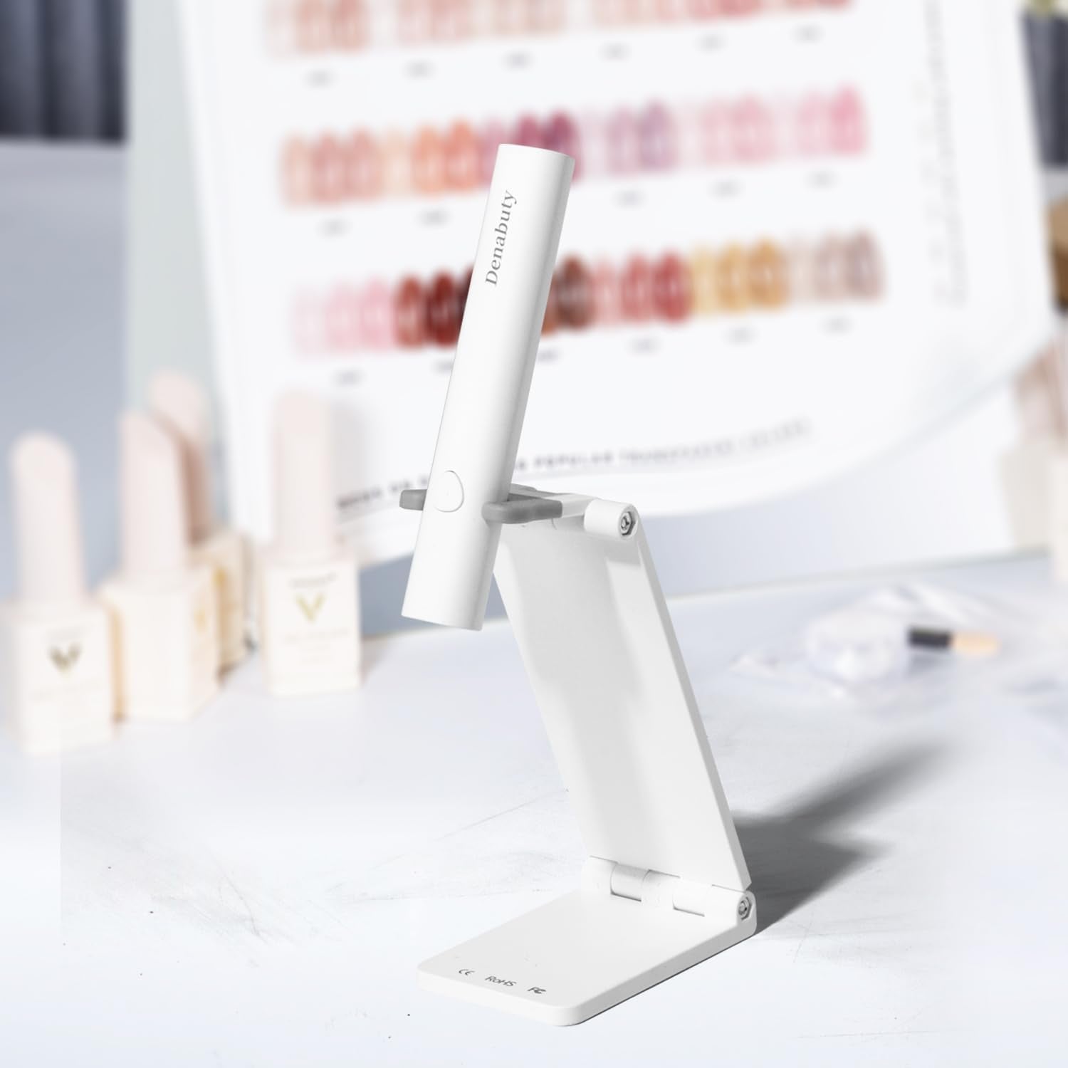 Denabuty UV lampa na gelové nehty, Mini U V LED lampa na výměnu nehtů se stojánkem Tragbare Malá UV lampa na nehty na gelové nehty, pro Aushärten Von Nagelkleber & Nail Tips bílá