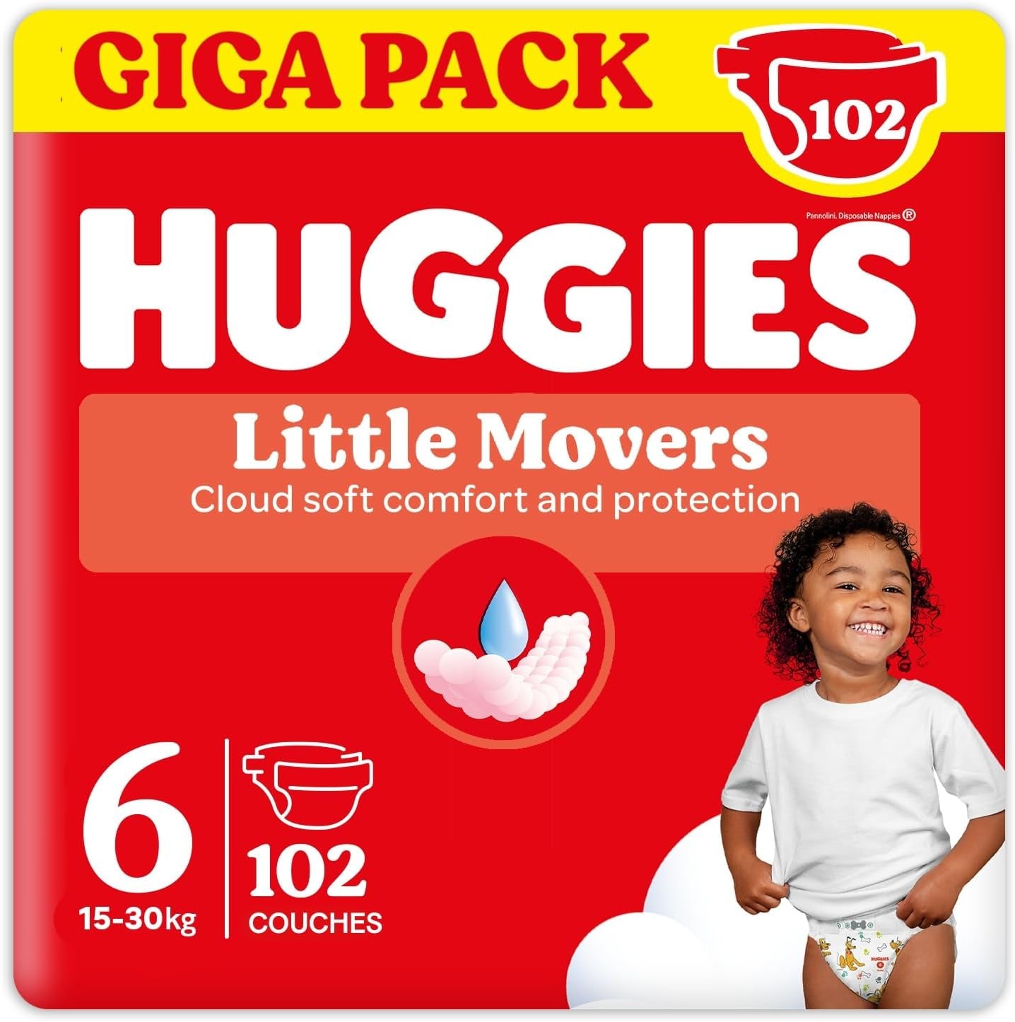Huggies Dětské plenky Little Movers, Disney Design, velikost 6, počet 102 (3 x 34), měsíční krabička