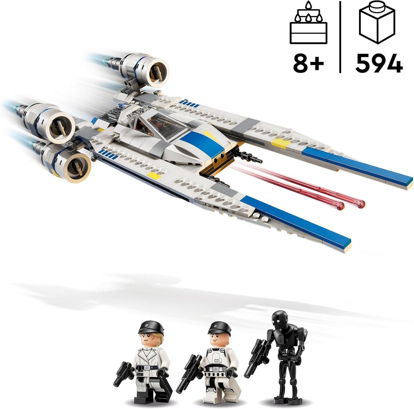 LEGO Star Wars 75399 Rebel U-Wing Starfighter – Hračka s funkcí otočného křídla a 3 minifigurkami včetně Cassiana Andora a figurky droida K-2SO – Dárek pro chlapce ve věku 8+ a fanoušky Andora 2. série Stavebnice Beuche den LEGO-Store
