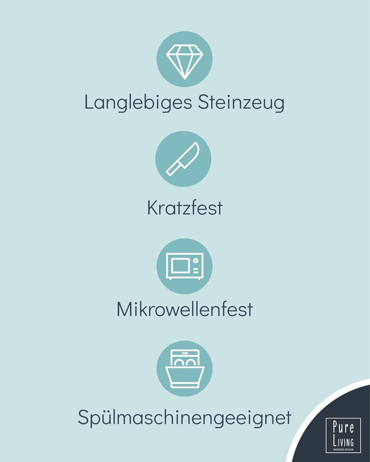 Sada keramického nádobí pro 6, Hygge, 24 kusů. VÍTĚZ TESTU Zasněná skandinávská kamenina Sada mís a talířů Večerní servis pro 6 sad nádobí Pure Living v šedomodré barvě