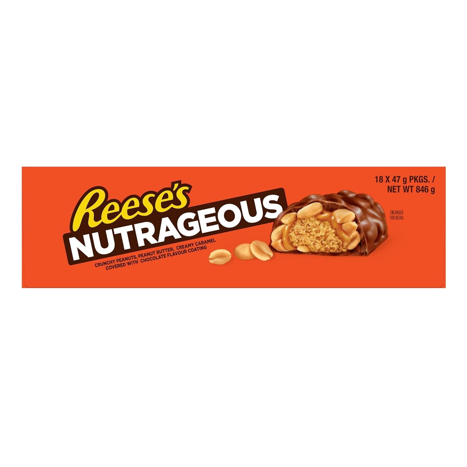 Nutrageous Arašídové máslo - Čokoládové tyčinky s arašídovým máslem: 18 kusů (18 x 47 g)