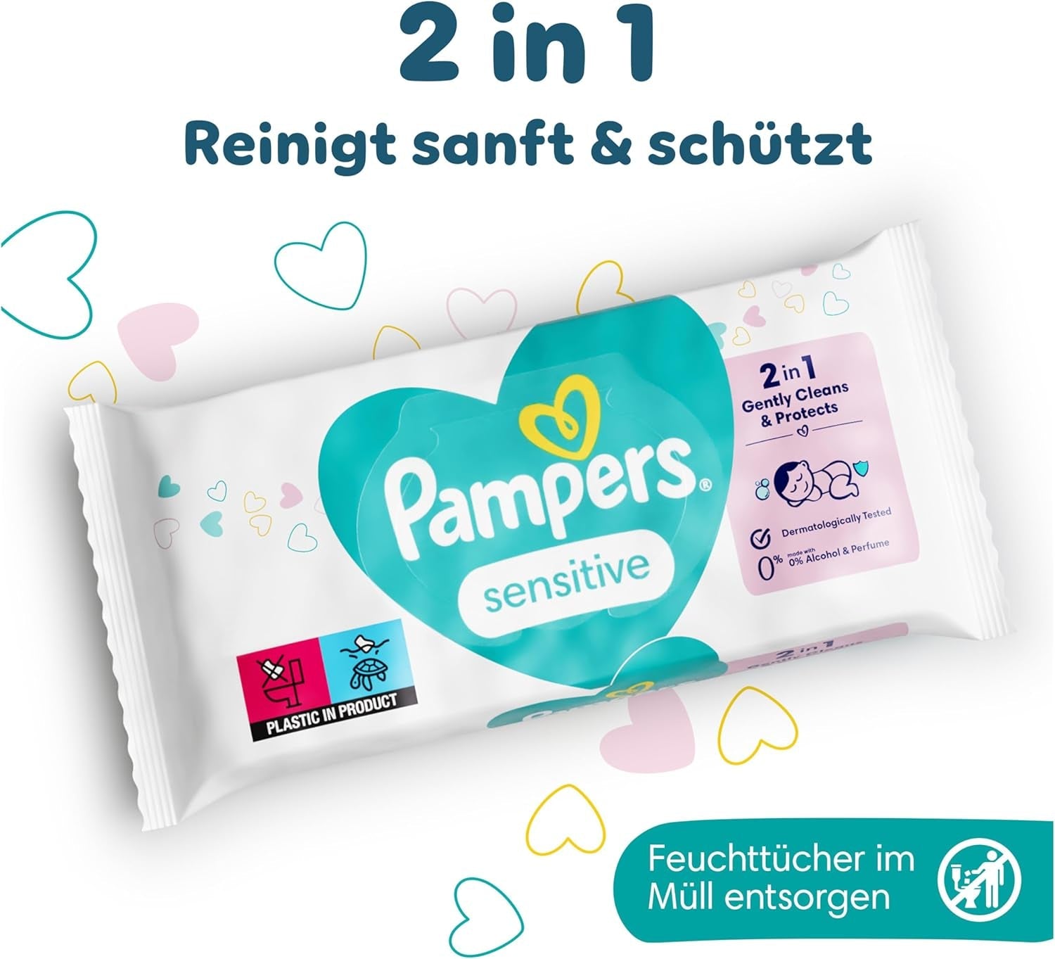 Sensitive Baby Wet Wipes, 1872 Wipes (36 x 52), neparfémované, pro jemné a šetrné čištění