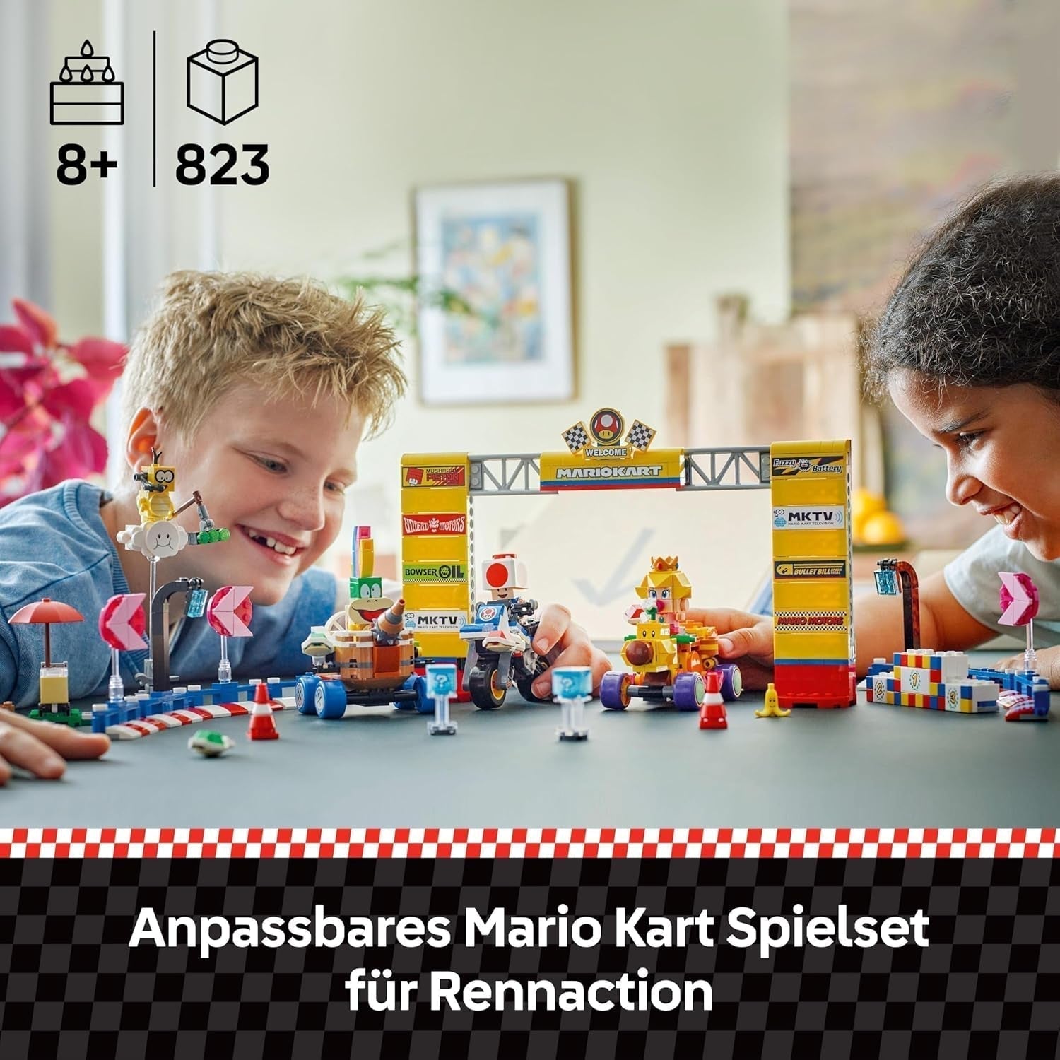 LEGO Super Mario: Mario Kart – sada broskev a Grand Prix, figurky Nintendo – ropucha, Lakitu, broskev a Lemmy, dárek pro kluky, dívky a hráče 8+, dobrodružná hračka 72036 stavebnice Beuche den LEGO-Store