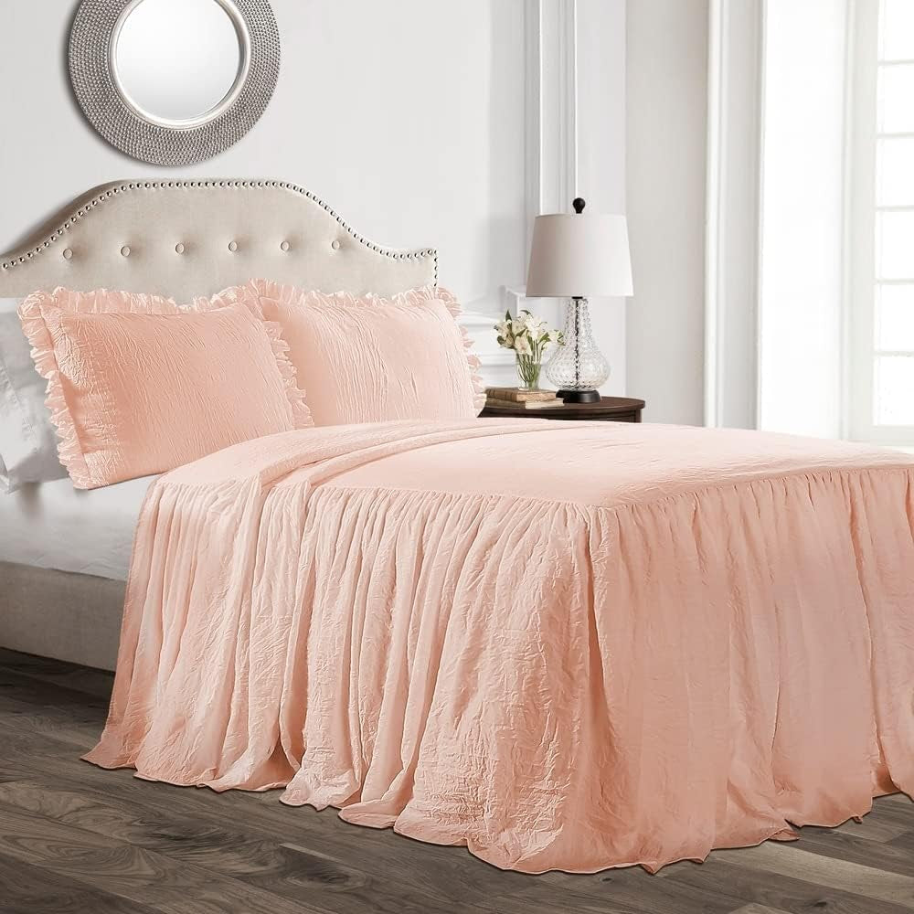 Přehoz na postel Lush Decor s volánovou sukní, polyester, bílá, manželská postel Lush Decor Postele a přikrývky Red Twin