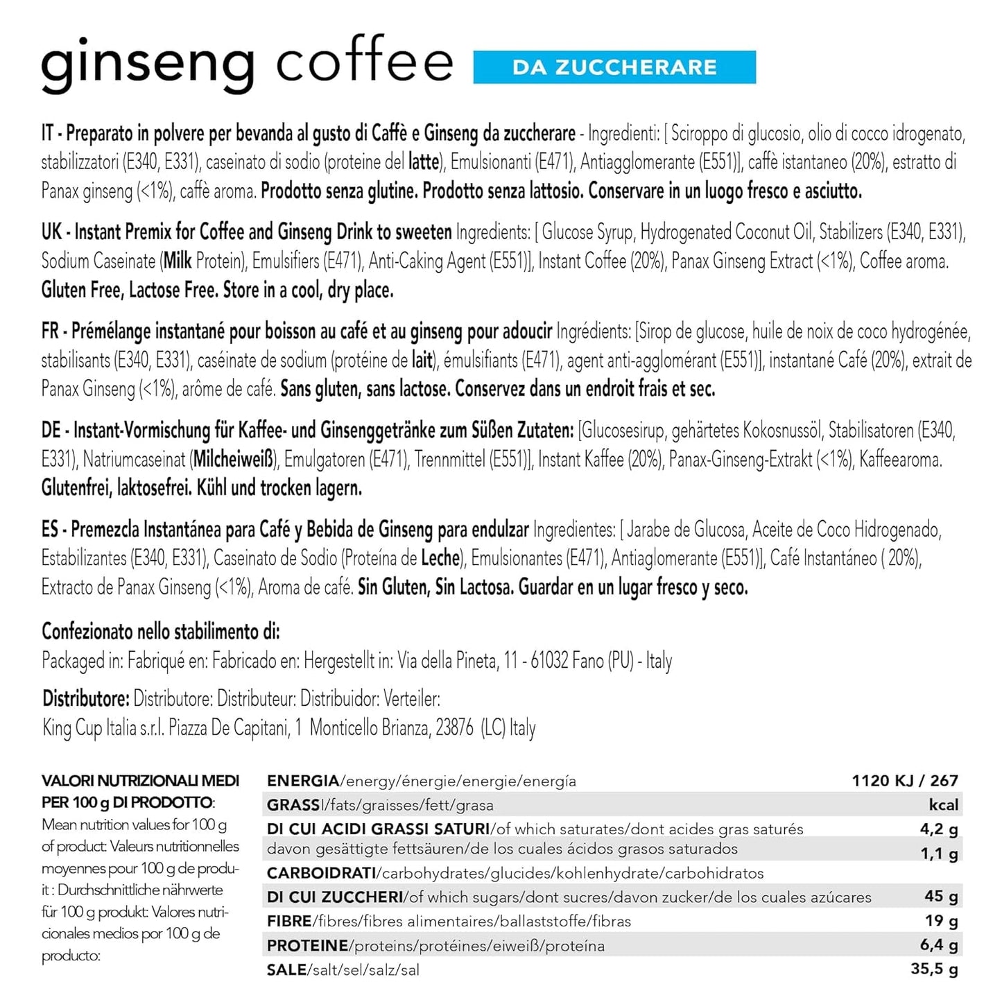 - 5 balíčků s 10 kapslemi ženšenu Zuckerfreier, 50 kapslí 100% kompatibilní s Nespresso-System von Ginseng Drink, bez lepku a laktosefrei