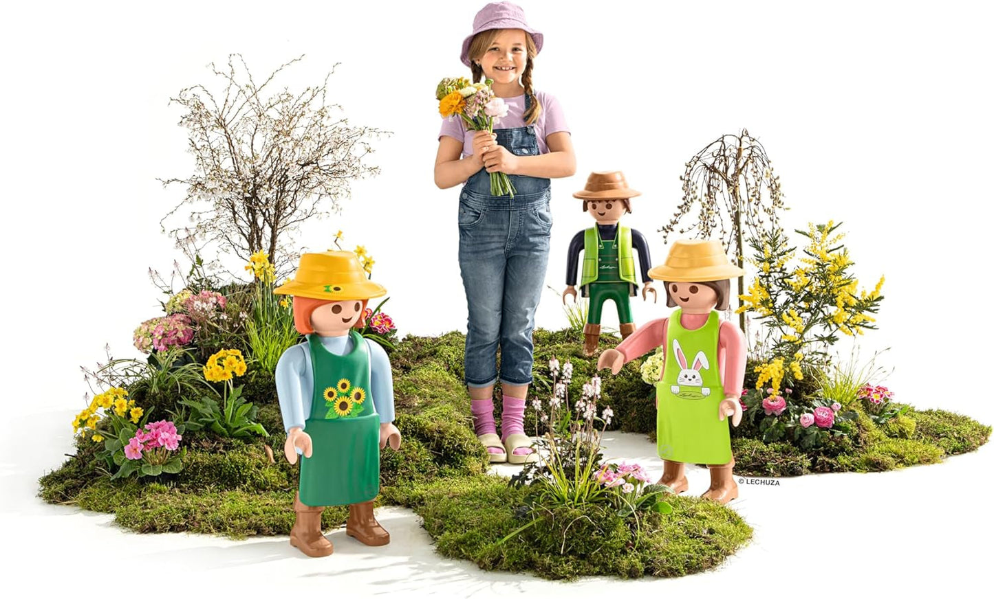 LECHUZA Gardener 2021 - Slunečnice (62,5 cm), Zelená/Světle modrá
