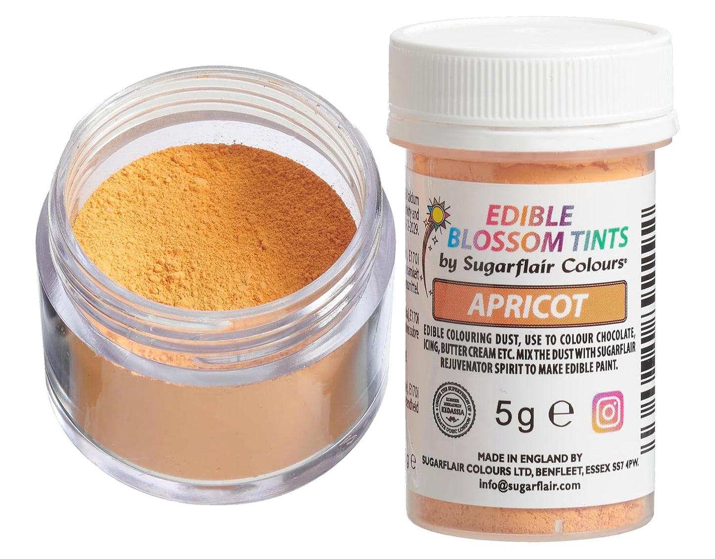 Sugarflair Blossom Tint Dust Meruňka Food Coloring Powder - Potravinářský prášek pro zdobení dortů, cukrovou pastu, fondán, polevu, čokoládu, máslový krém, makarony a další - 5G