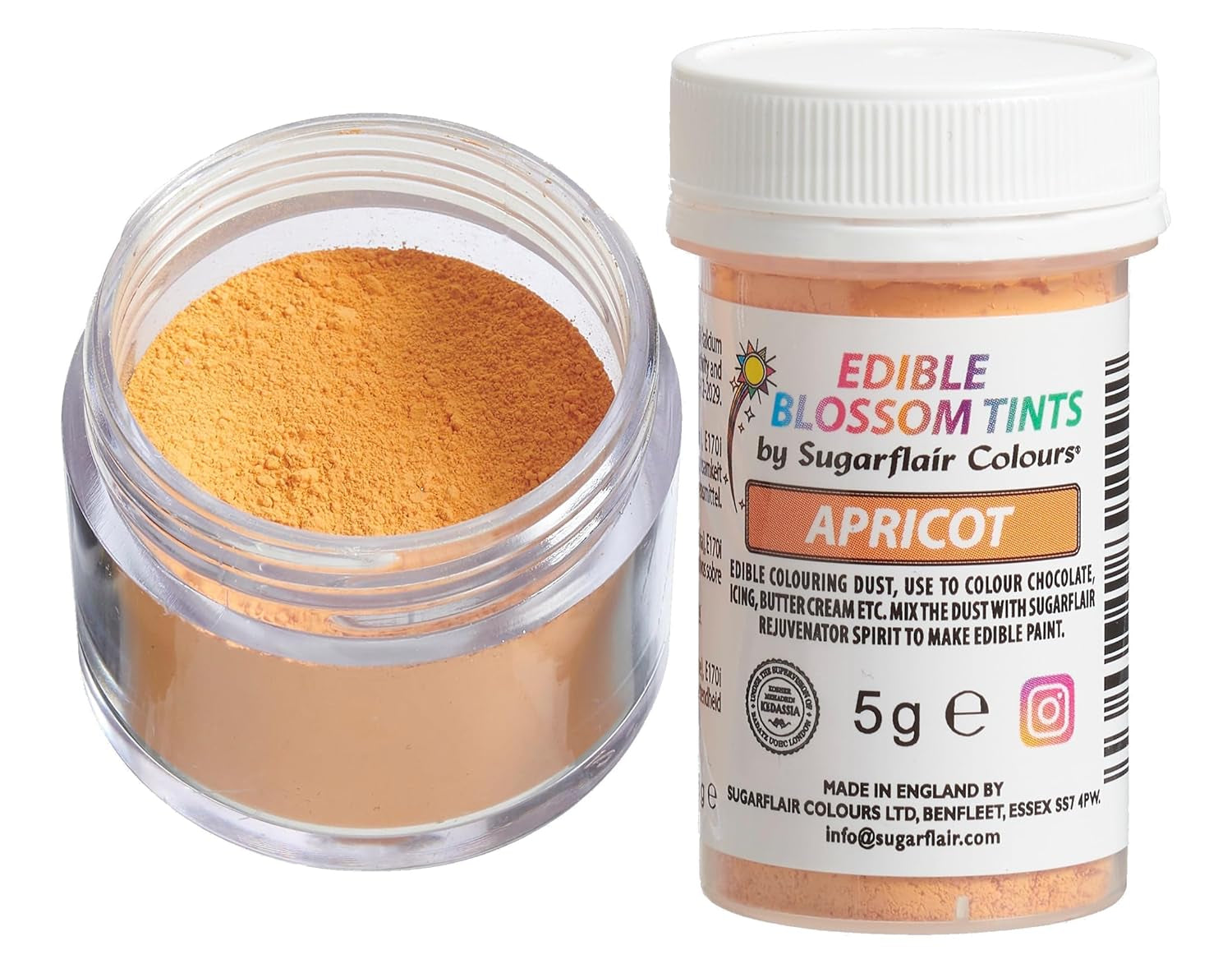 Sugarflair Blossom Tint Dust Meruňka Food Coloring Powder - Potravinářský prášek pro zdobení dortů, cukrovou pastu, fondán, polevu, čokoládu, máslový krém, makarony a další - 5G