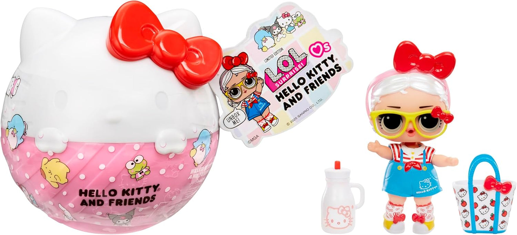 L.O.L. Překvapení! Loves Hello Kitty and Friends – 1 panenka se 7 překvapeními, náhodný výběr, 8 kusů ke sbírání, dárek pro děti 4+, růžové panenky Naty Shop Výchozí název