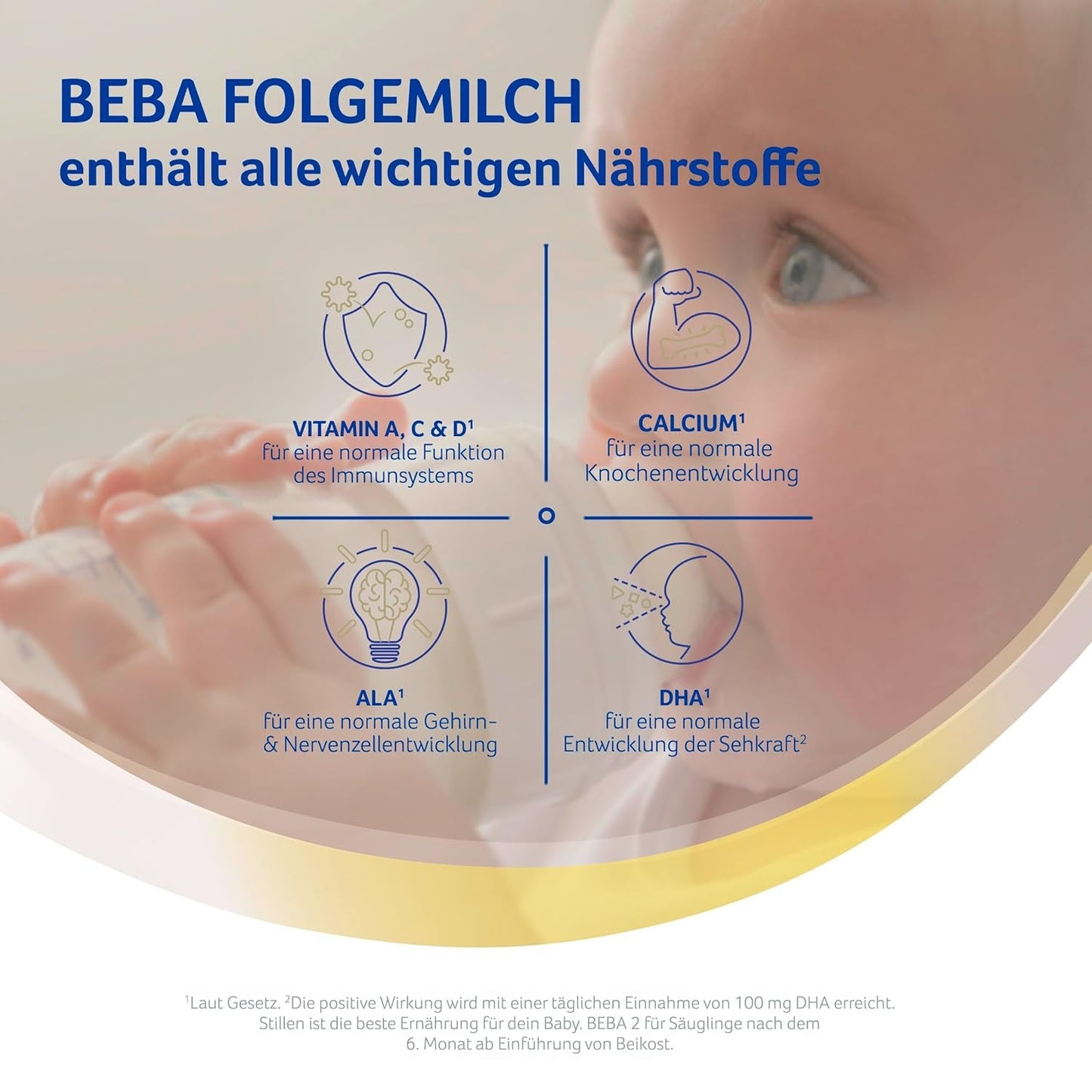 BEBA 2 - Pokračovací mléko po 6 měsících, s 5 HMO komplexem, obsah bílkovin odpovídající věku, bez laktózy, bez palmového tuku, bez rybího tuku, dětská výživa, sušené dětské mléko, balení 3 ks (3 x 800 g)