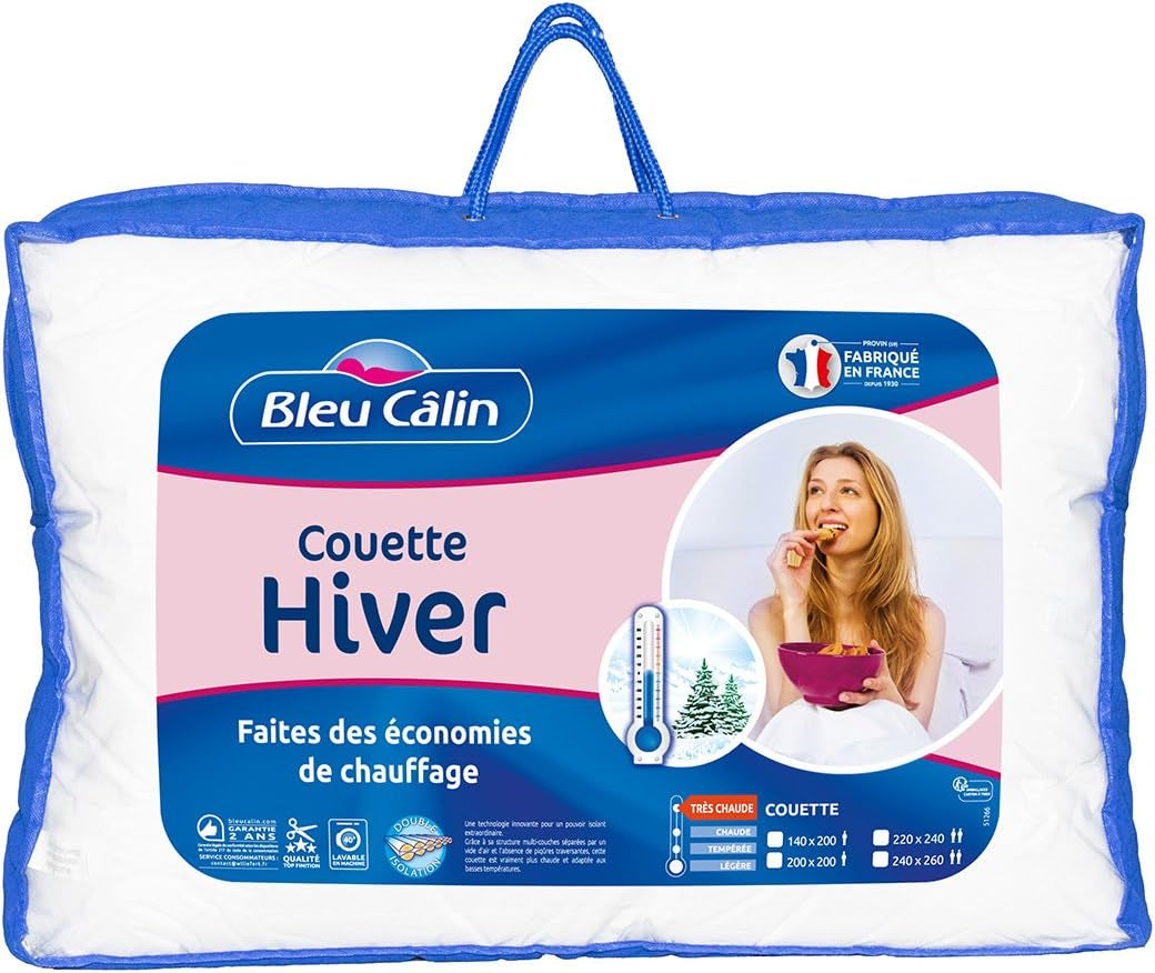 Bleu Calin Zimní přikrývka pro 1 osobu, velmi teplá, velmi nadýchaná - Mikrovlákno - 140X200Cm Přikrývky a přikrývky Naty Shop