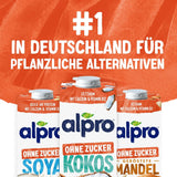Alpro Kokosnussdrink ohne Zucker – Ohne Süßstoffe – Vegan und Milchfrei – Von Natur aus laktosefrei a fettarm – Bohaté na vápník a vitamíny – 8 x 1 l