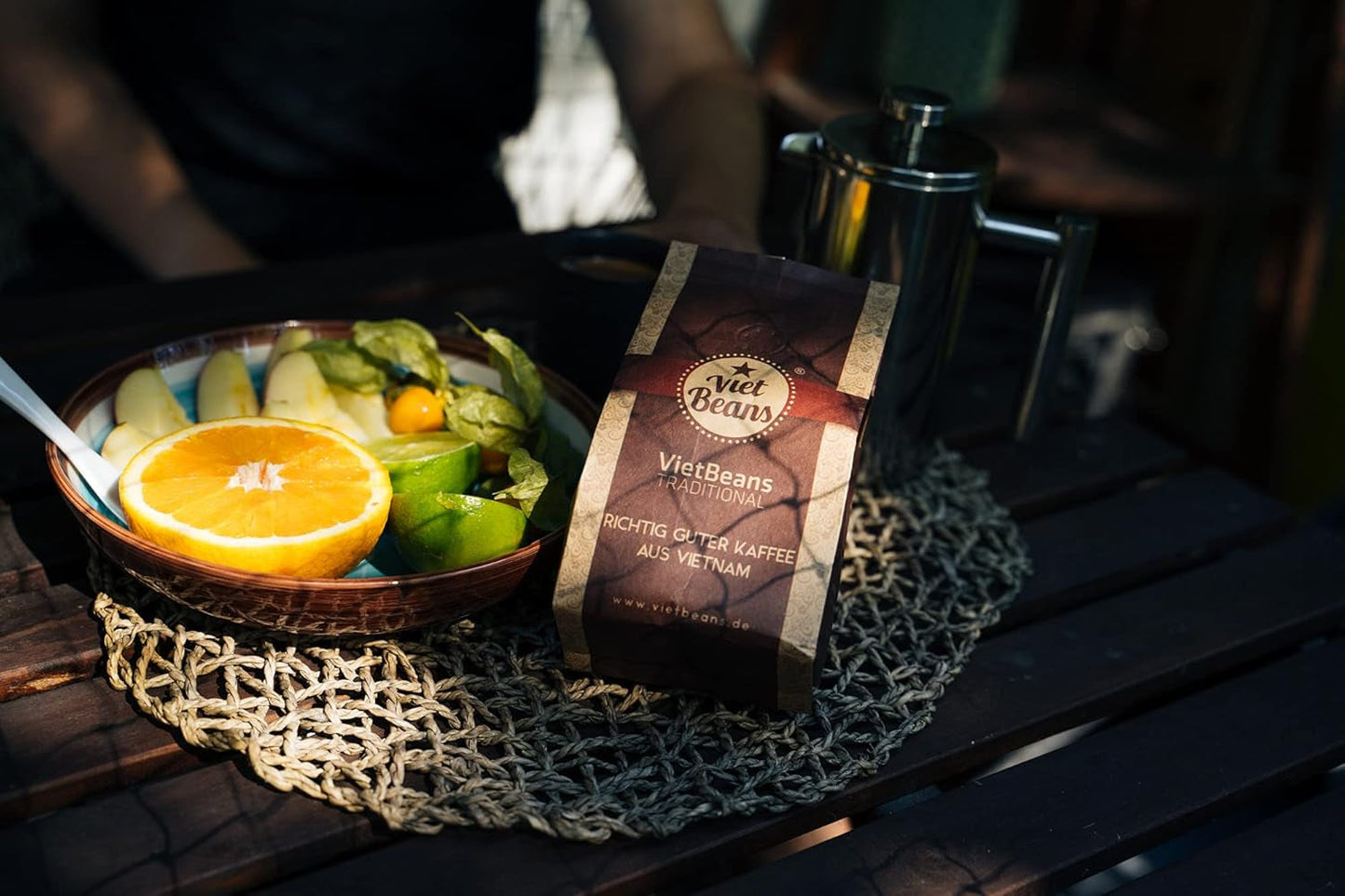 VietBeans Traditional – Ganze Kaffeebohnen – Traditionelle Trommelröstung – Hochwertiger vietnamesischer Kaffee – Geeignet für Fullyautomaten – 250 g