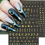 8 listů zlata Moon and Stars Nálepky na nehty Angel Wings Tan Gold Nálepky na nehty Hvězdy Fólie na nehty Samolepicí nálepky na nehty Příslušenství k nehtovému designu Nálepky na nehty